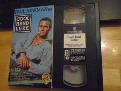 RARE OOP Cool Hand Luke VHS film 1967 prison PAUL NEWMAN Lalo Schifrin 2x LABELS - Image 1 of 2