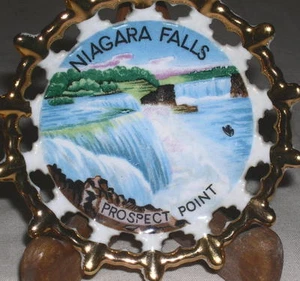 Vintage Niagara Falls Souvenir Miniature Cup & Saucer Prospect Point - Picture 1 of 4