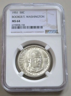 1951 booker t washington half dollar - Image 1 of 2