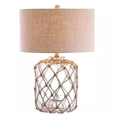 JONATHAN Y JYL5033A Mer 26.5" Glass and Rope LED Table Lamp Coastal Tradition... - Image 1 of 4