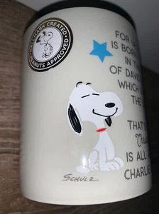 Erdnüsse LINUS KRIPPE SPRACH TASSE Weihnachtsfestzug Unto you Christus is Born - Bild 1 von 9