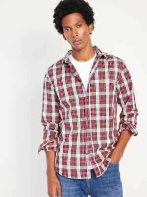 Old Navy Slim Fit Built In Flex Everyday Shirt Mens XL Tall Red Plaid NEW - Image 1 of 4