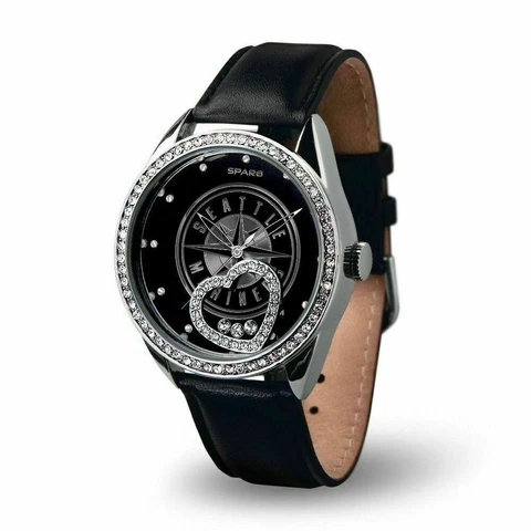 NEW! SEATTLE MARINERS WOMEN'S BEAT WATCH FLOATING HEART CRYSTALS LICENSED Cover