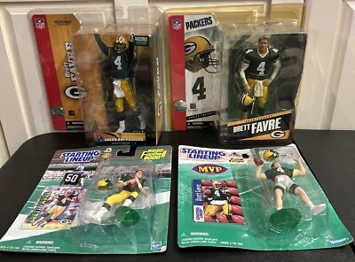 NFL McFarlane Figuras Brett Favre Green Bay Packers Alineación Inicial Lote de 4 Foto 1 de 4