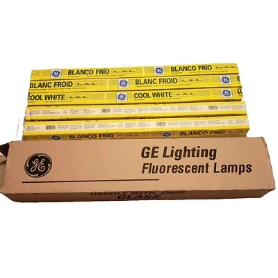 New Pack Of 5 GE Lighting Cool White F20W T12 Fluorescent Bulbs 980517 Hungary - Image 1 of 4