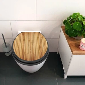 banjado premium WC-Sitz anthrazit Toilettendeckel Absenkautomatik Bambusholz - Bild 1 von 9
