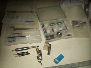 4 Plastic Boxes of Collets Tapered Holders and Various Metalworking Tools AS IS - Picture 1 of 18