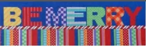 BE MERRY Handpainted Needlepoint Canvas By Associated Talents - Picture 1 of 1