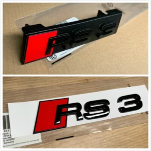 Estilo FABRICANTE DE EQUIPOS ORIGINALES Brillo Negro RS3 Trasera + Rejilla de Malla Frontal Insignia para Audi RS 3 - Imagen 1 de 12