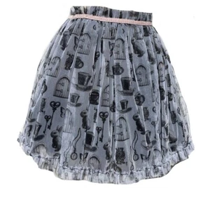 D-Signed Disney Girls Alice In Wonderland 3-Layered Gray White Skirt Size 7/8 - Picture 1 of 6