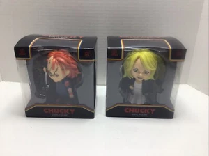 2 NEW Chucky & Bride Doll Vinyl Figure Set 4.5" Culturefly Figures MIB - Picture 1 of 4