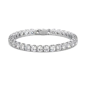 Lab Grown Diamond Tennis Bracelet D-E VS1-VS2 14K White Gold 17.82cttw 4 Prong - Picture 1 of 3