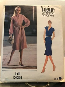 Vogue Pattern 2642 MISSES JUMPER & BELT Sz 10 Extended Shoulders BILL BLASS Vtg - Picture 1 of 2