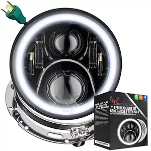 Eagle Lights Black 7" Gen 2 Halo LED Headlight & Ring for 1990-13 Harley Touring - Bild 1 von 12