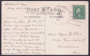 Detroit, Kansas - Dickinson Co. DPO (1866-1961) - 1917 PPC - Foto 1 di 2