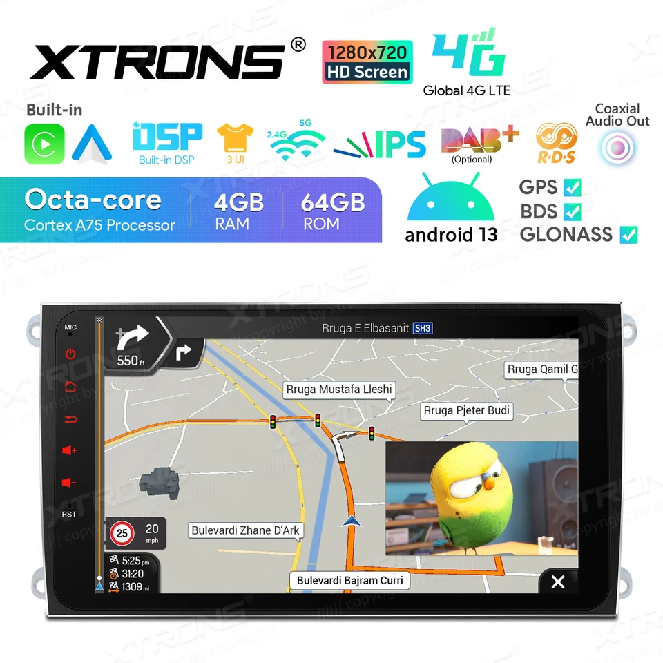 XTRONS IA92CYPLS Autoradio GPS Porsche Cayenne Android 13 Wifi 4G Carplay Auto