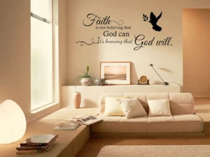 Religious Wall Art Sticker "Faith Is...", Vinyl Decal, Modern Transfer, God - Picture 1 of 4