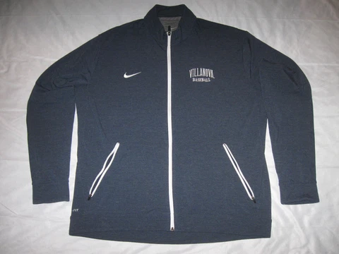 Villanova Wildcats Baseball Shirt Nike Full Zip Long Sleeve Men's 2XL NOVA Blue Cover