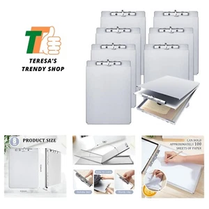 Metal Storage Bulk Heavy Duty Aluminum Clip Board for Teacher Contractor Medi... - Picture 1 of 7
