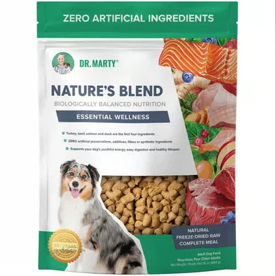 Dr. Marty Nature's Blend Essential Wellness Freeze-Dried Raw Dog Food 16 Oz Bag - Image 1 of 4