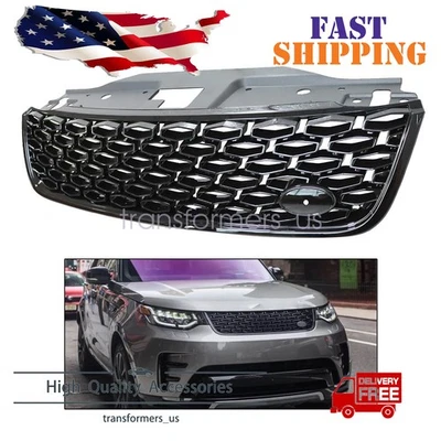 Parrilla de malla negra para parachoques delantero para Land Rover Discovery 2017-2020 Foto 1 de 4
