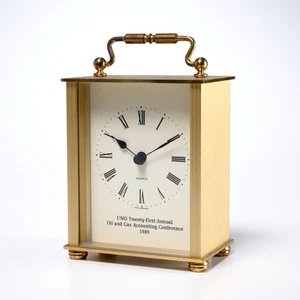 Vintage Messing Quarz Kutschenuhr West Germany 1989 UNO Konferenz - Bild 1 von 10