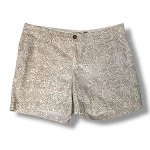 Old Navy White and Khaki Floral Shorts Size 6 - Picture 1 of 6