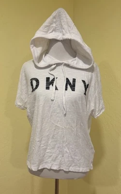 Women's DKNY Short Sleeve Sport White Light Hoodie Size Medium - Image 1 of 4