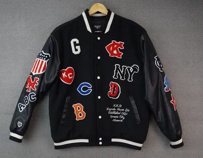 Ebbets Field Men's Negro League Baseball Black Wool Varsity Jacket Size 2XL - Image 1 of 4