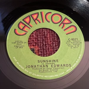 Jonathan Edwards Sunshine (Go Away Today) 45rpm 1971 - Imagen 1 de 2