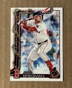 2025 Topps Holiday Alex Bregman Variation Candy Cane Bat H154 Boston Red Sox - Bild 1 von 2