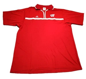 Vtg Adidas Climalite Wisconsin Badgers Soccer Shirt Made In USA 2XL Red White  - Picture 1 of 15