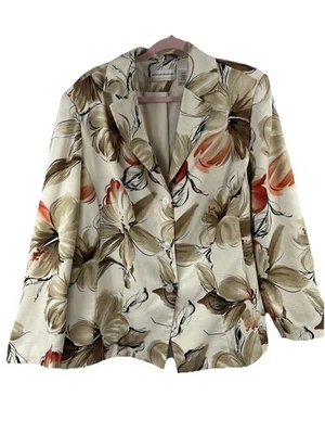 Blazer floral vintage Alfred Dunner para mujer talla 18W carrera clásico oficina años 90 Foto 1 de 4