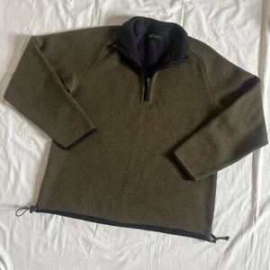 Eastern Mountain Sports EMS Men’s L Fleece Lined Wool 1/4 Zip Jacket Sweater VTG - Picture 1 of 10