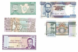 LOT 5 BANKNOTES BANQUE DE LA RÉPUBLIQUE DU BURUNDI FDS-/FDS - Picture 1 of 4
