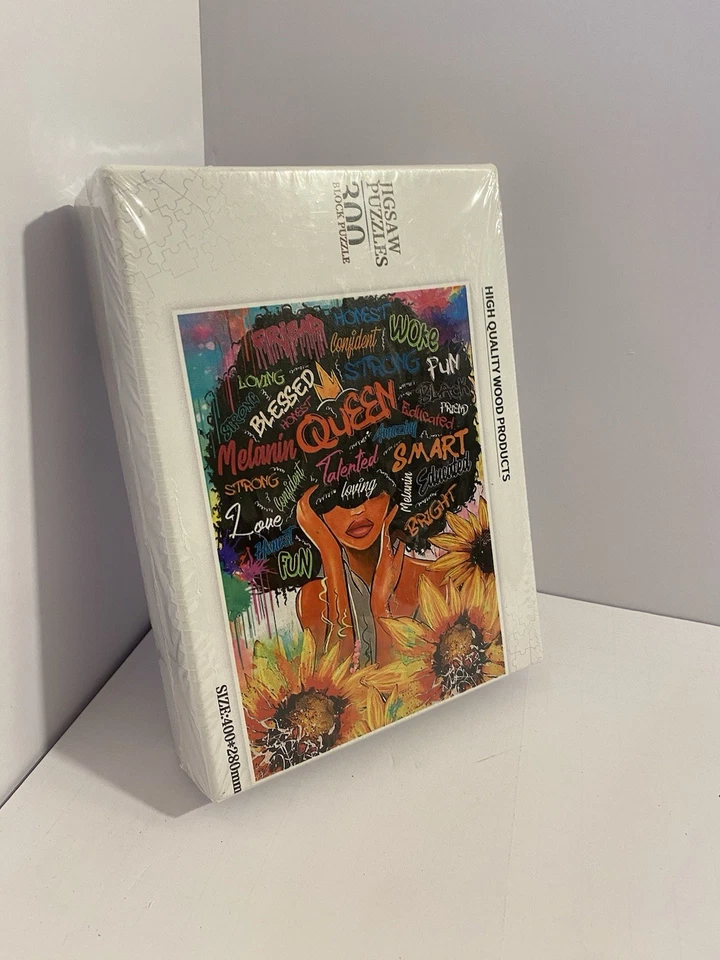 Rompecabezas de madera afroamericanos mujer reina niña arte  Foto 1 de 3