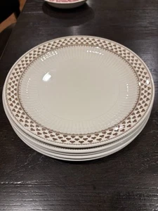 Wm Adams Empress Brown SHARON Shamrock Micratex 10.25” Dinner Plate  Set Of 4 - Picture 1 of 12