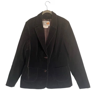 Vintage Sport Ease Velvet Blazer Jacket Women Size XL (modern) 18 Retro Cotton - Picture 1 of 12