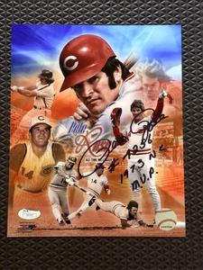 Pete Rose signed Autogramm 8x10 Foto Cincinnati Reds 4256 1973 NL MVP Inscr JSA - Bild 1 von 3