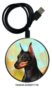 Zoomies Phone and Device Charger - Cropped Black & Tan Miniature Pinscher - Picture 1 of 1