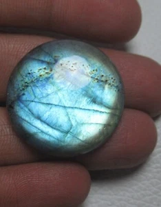 Natural Labradorite Cab Round 44.05 Cts Smooth Loose Gemstone Cabochon J 1074 - Picture 1 of 5