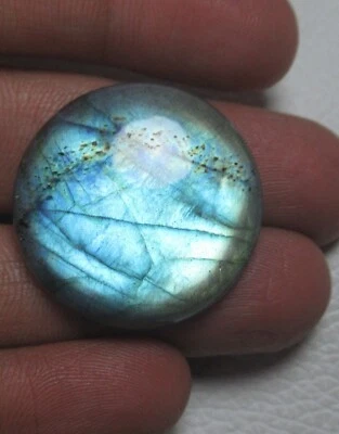 Natural Labradorite Cab Round 44.05 Cts Smooth Loose Gemstone Cabochon J 1074 - Image 1 of 4