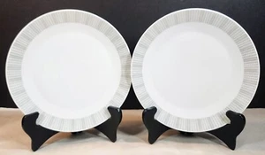 Arzberg FILIGRAN Set of 2 Salad Plates 7.5 wide Gray Criss Cross Edging Germany - Picture 1 of 8