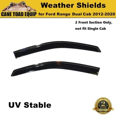 2PC Weather Shield Window Visor Slim for Ford Ranger Dual Cab PX123 2012-22 - Image 1 of 4