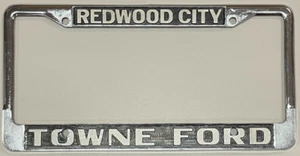 Telaio targa concessionaria metallo vintage Towne Ford Redwood City CA - Foto 1 di 3