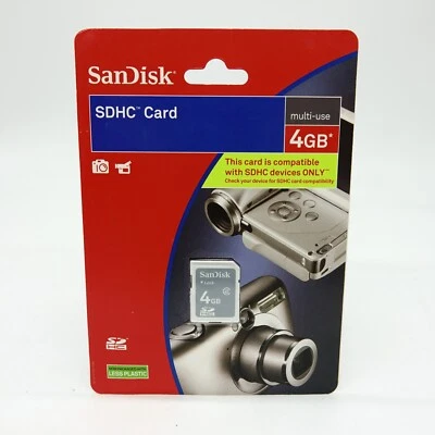 SanDisk 4GB Class 2 SDHC (Secure Digital HC) Card  SDSDB-4096-AW11WH New Vintage - Image 1 of 4