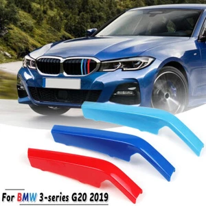 M Farben Insert Frontgrill Nieren Kühlergrill Trim Streifen für BMW 3er G20 2019 - Picture 1 of 11