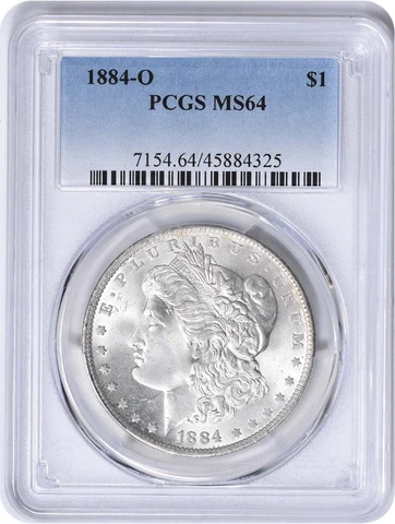 1884-O Morgan Silver Dollar MS64 PCGS Cover