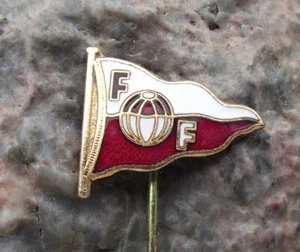 Vintage Fredrikstad FK Fotballklubb Football Club Soccer FF Flag Pin Badge - Picture 1 of 3