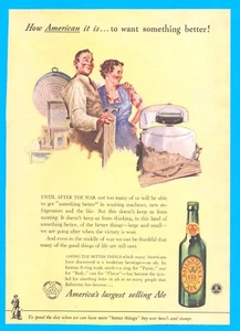 1943 BALLANTINE BEER WWII era largest selling ale PRINT AD soldiers - Picture 1 of 3